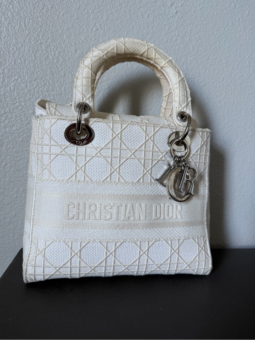 Christian Dior 2020 Medium Canvas Cannage Lady D Lite satchel
